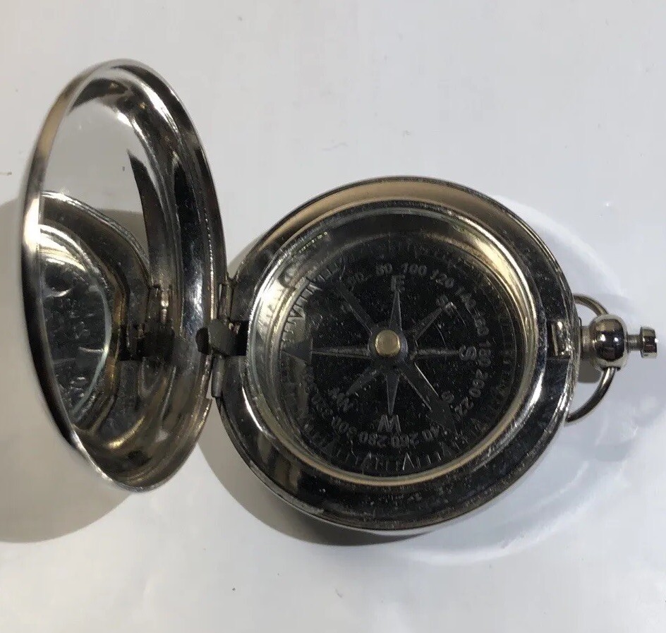 Compass Nautical Marine Pocket Chrome Polished Navigation Personalized