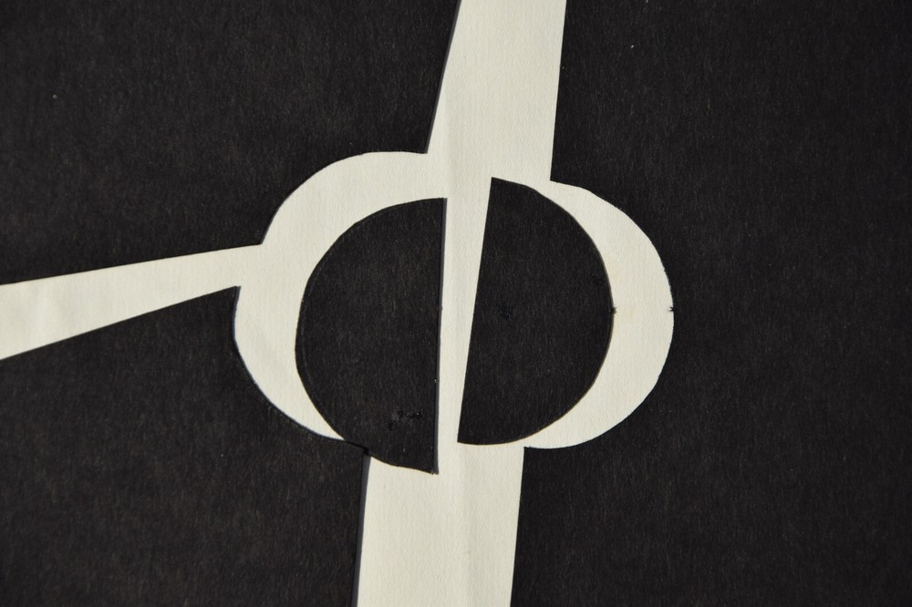 Sabine Ebel 1945-2015 Oldenburg / Collage Cardboard 1965 Constructive Circle Rectangle