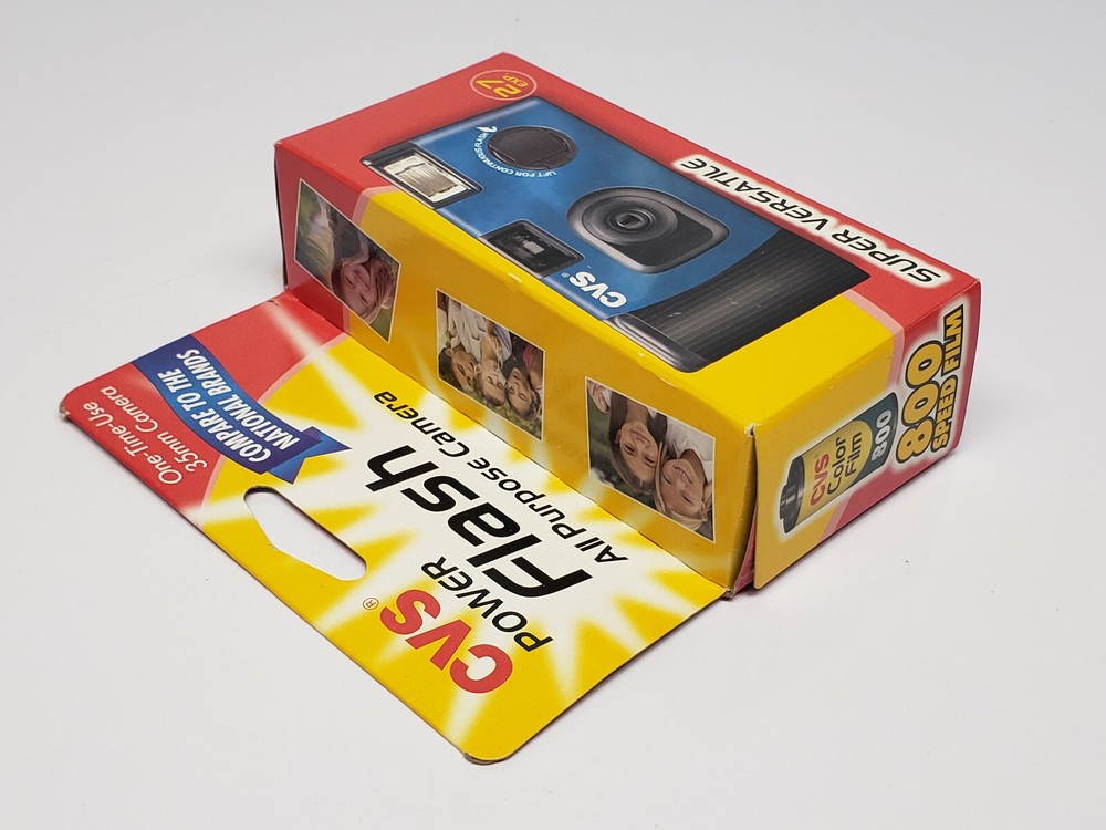 CVS Power Flash Blue All Purpose One Time Use Camera 35mm Process Before 2010-08
