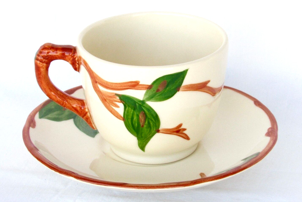 FRANCISCAN Cup & Saucer Set Single APPLE Pattern Matching Perfect Gift