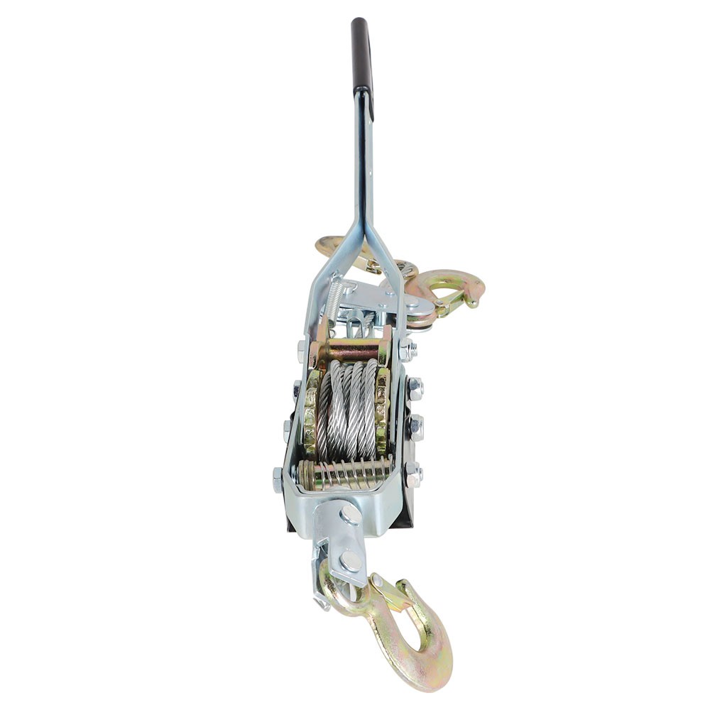 4 Ton Dual Gear Power Puller Cable Heavy Duty 3 Hooks Hand Power Cable Puller
