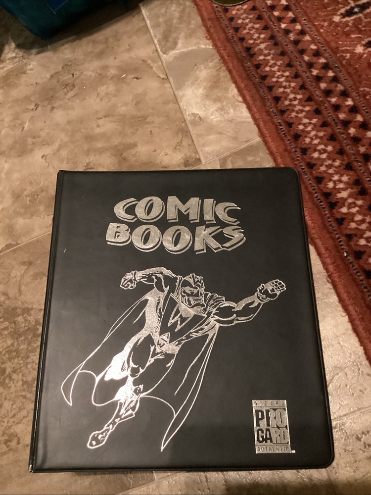 Vintage Wizard Pro Card COMIC BOOK ALBUm Empty Black Binder