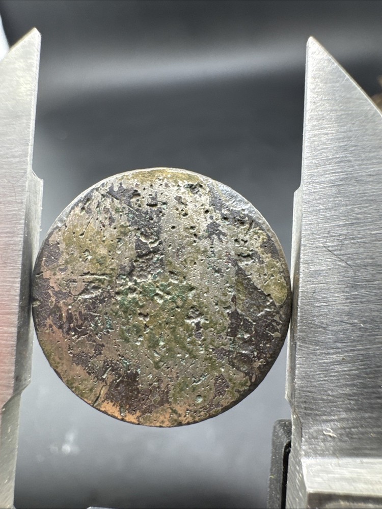 Colonial Era Button Found In Virginia Flat Button #92 BM “PLATED”