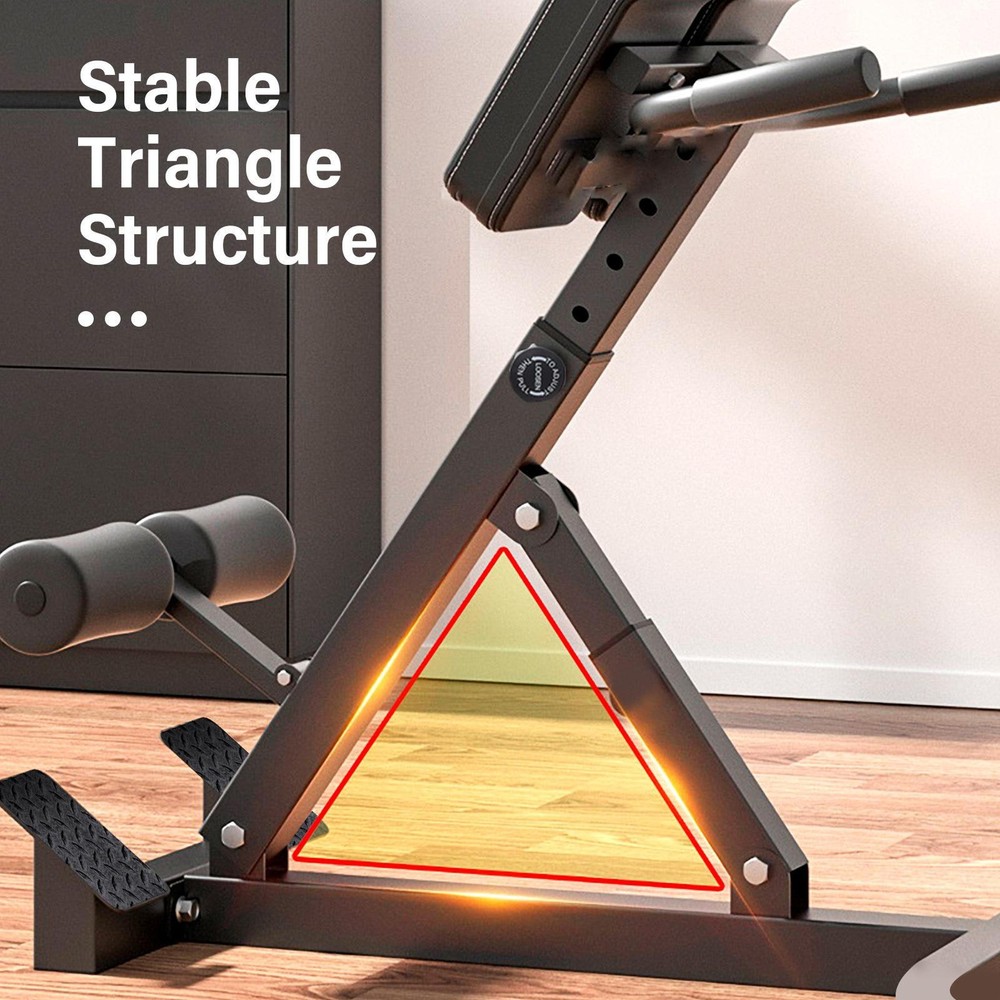 Hyper-Extension Roman Chair - Adjustable Lower Back Bench Machine US