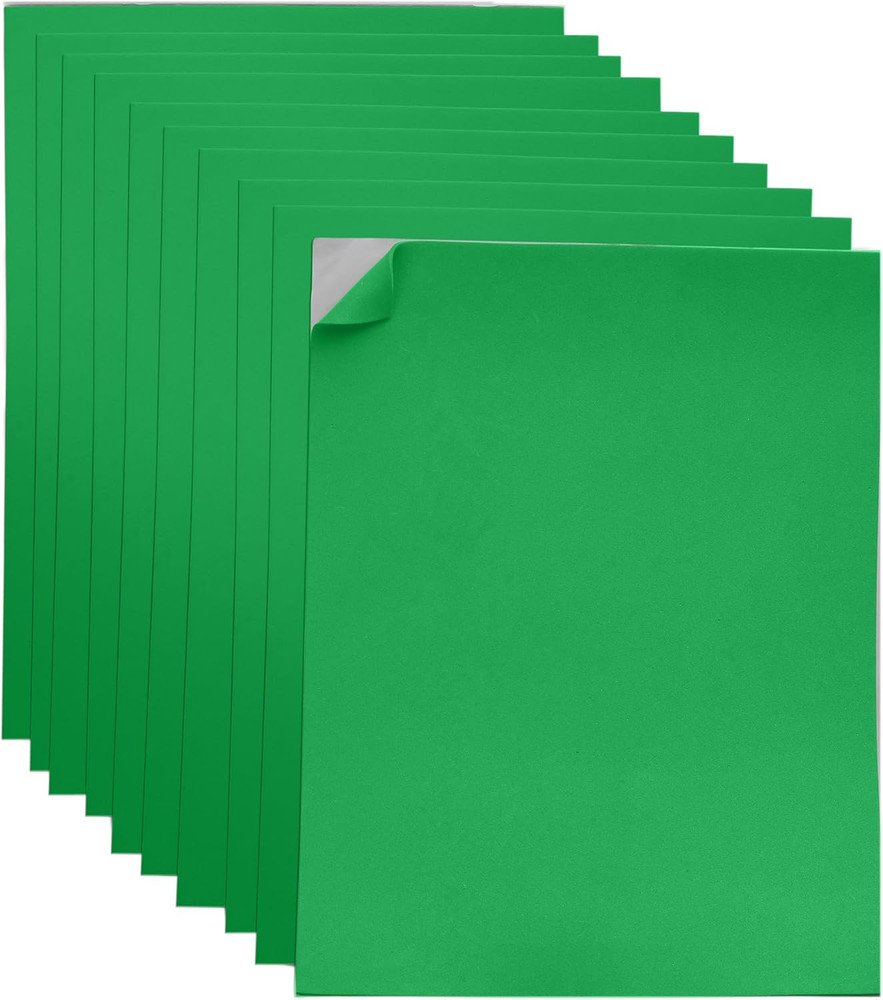 Adhesive Green EVA Foam Sheets for Crafts, 9" X 12", 2Mm Thickness – Sticky Back