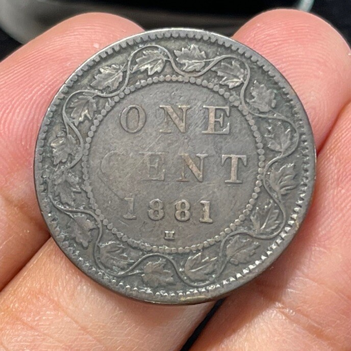1881 H Canada One Large Cent Coin