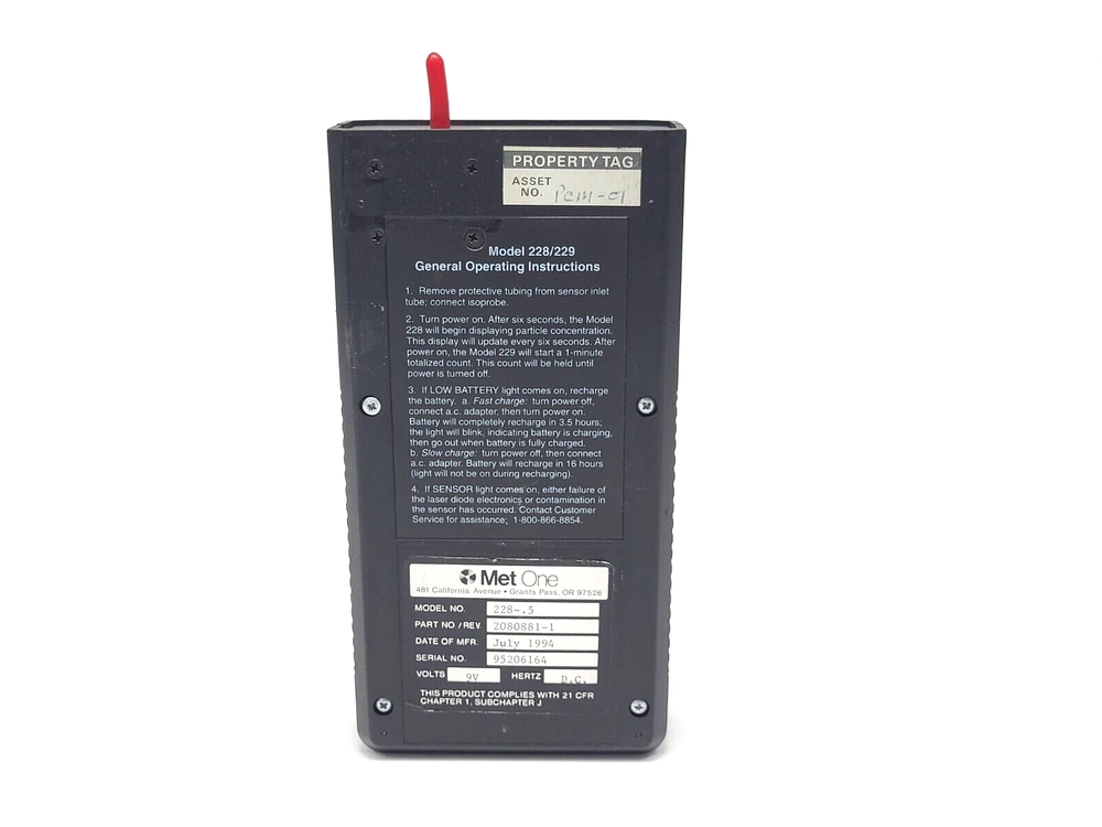 Met One 228-.5 Particle Concentration Meter 9V