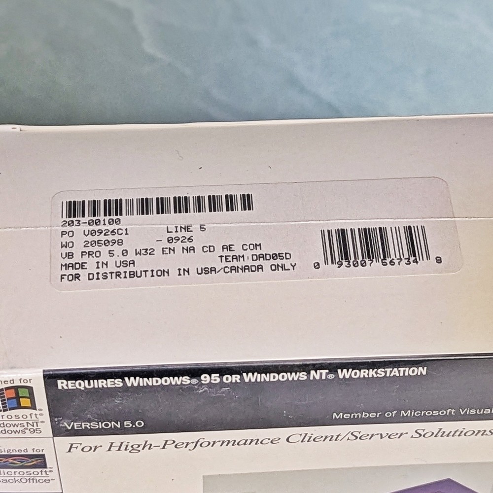 Microsoft Visual Basic Professional Edition Version 5.0 Academic BRAND NEW SEALE