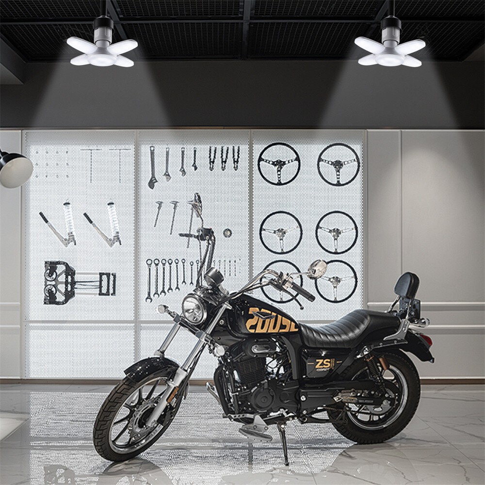 E27 LED Garage Light Bulb 28W Deformable Ceiling Fixture Lights Workshop Lamp