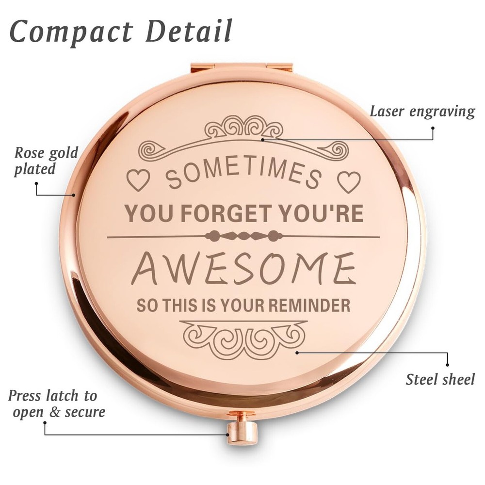 Personalized Compact Mirrors Easter Basket Stuffers, Christian Gifts for Moth...
