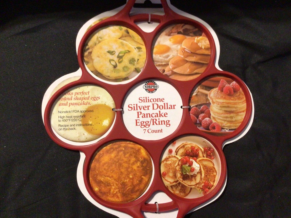 Norpro Silver Dollar Pancake Egg Silicone Ring New