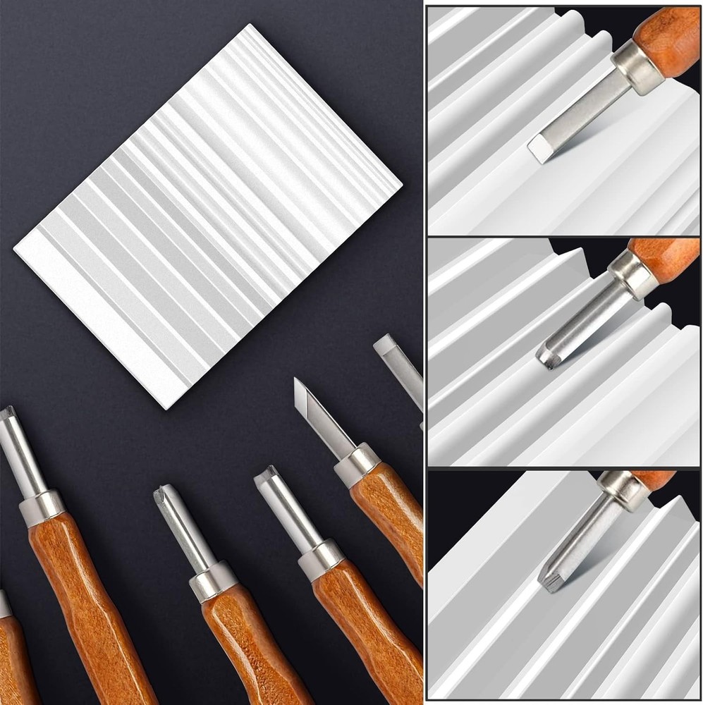 1000 Grit Sharpening Whetstone with Extra Grooves for Chisels and Gouges