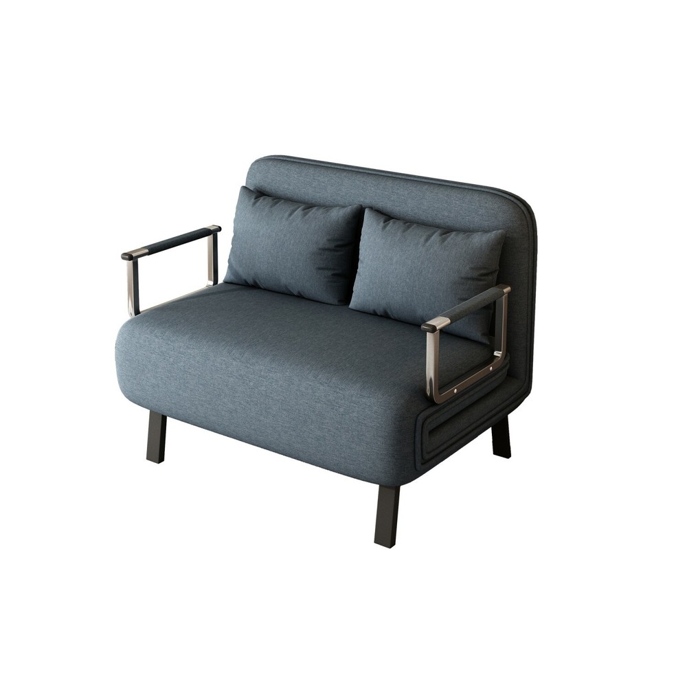 39'' Convertible Sleeper Sofa Bed Velvet Sofa Couch w/ Pull Out Bed & Pillow