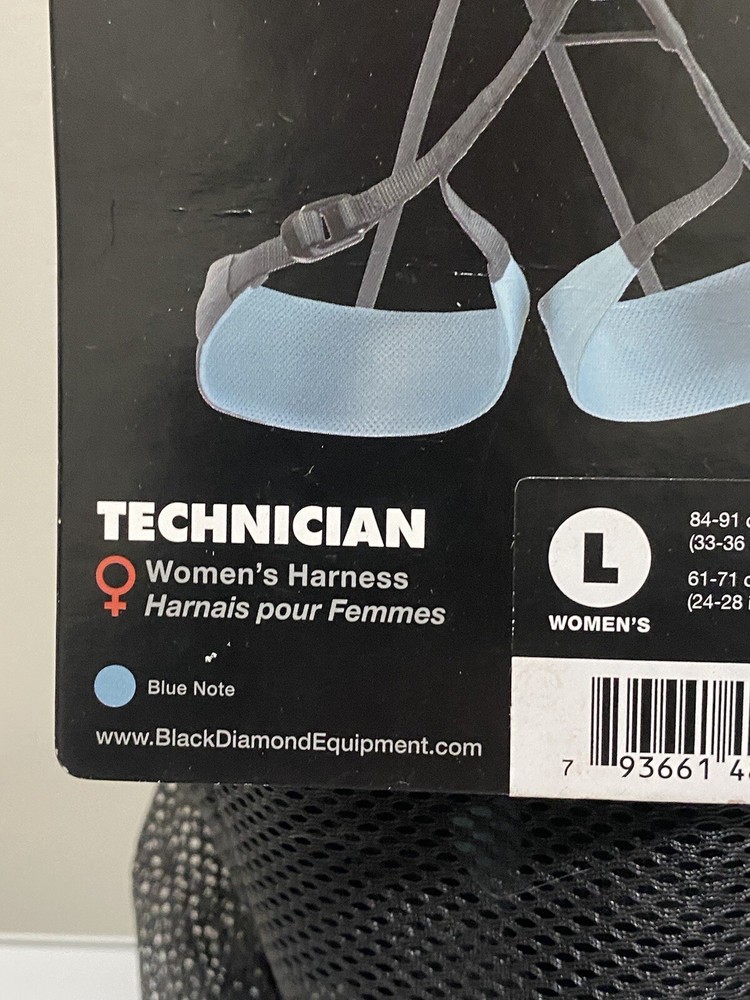 NEW Black Diamond Women’s Technician Harness Size L Blue Note