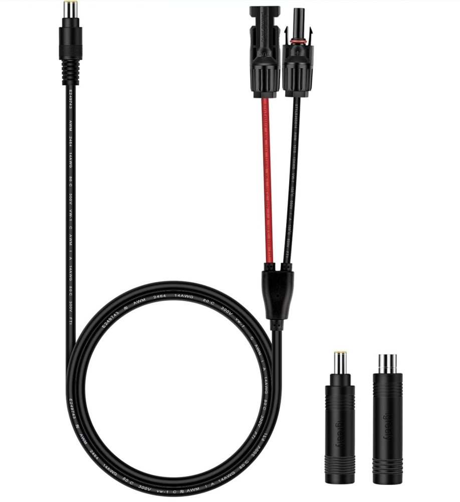 Solar Panel To 8mm Adapter Cable Dc 8mm Connector With Dc 5.5X2.5mm Converter