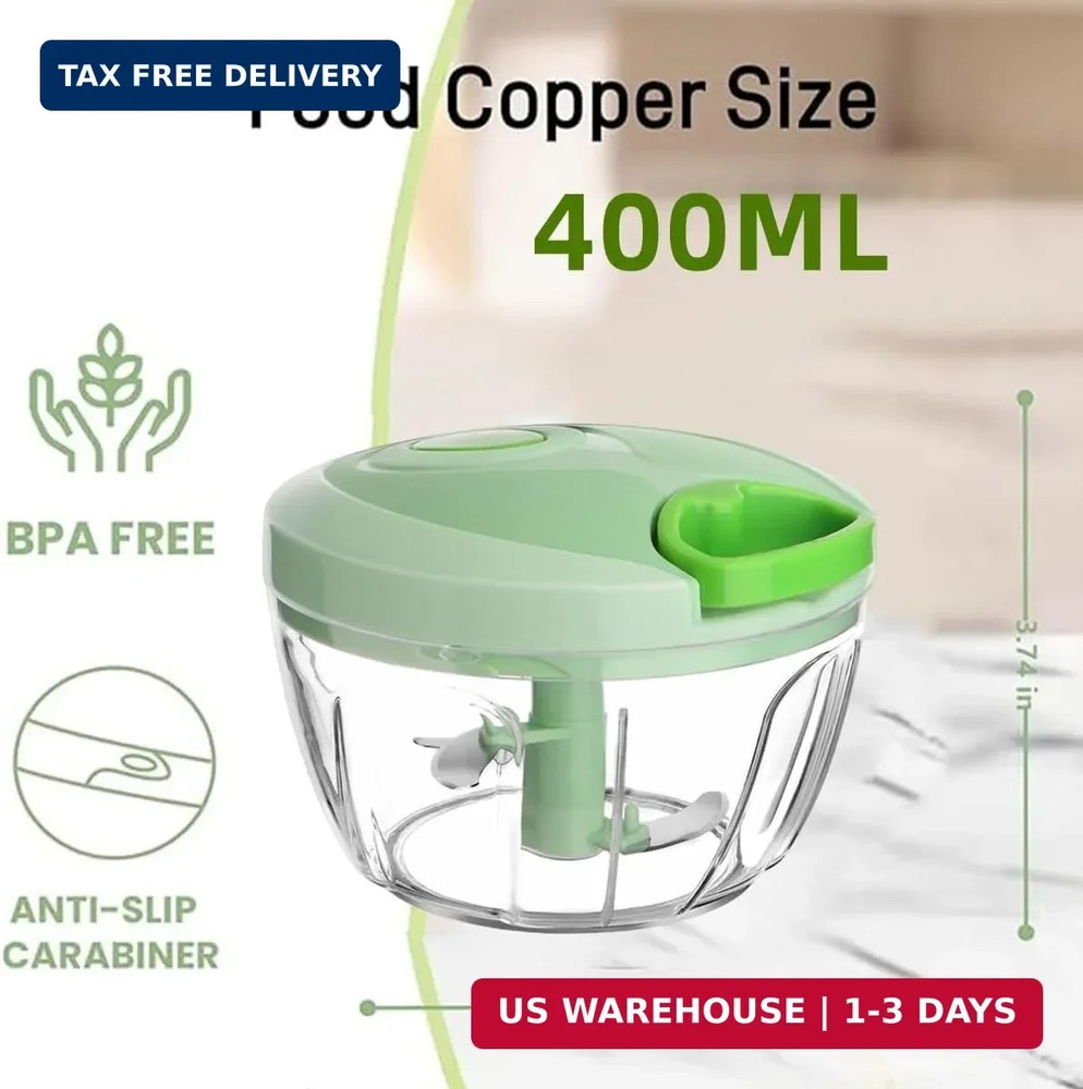 Vegetable Chopper Manual Food Chopper with Container, Hand Pull String Veggie Cu