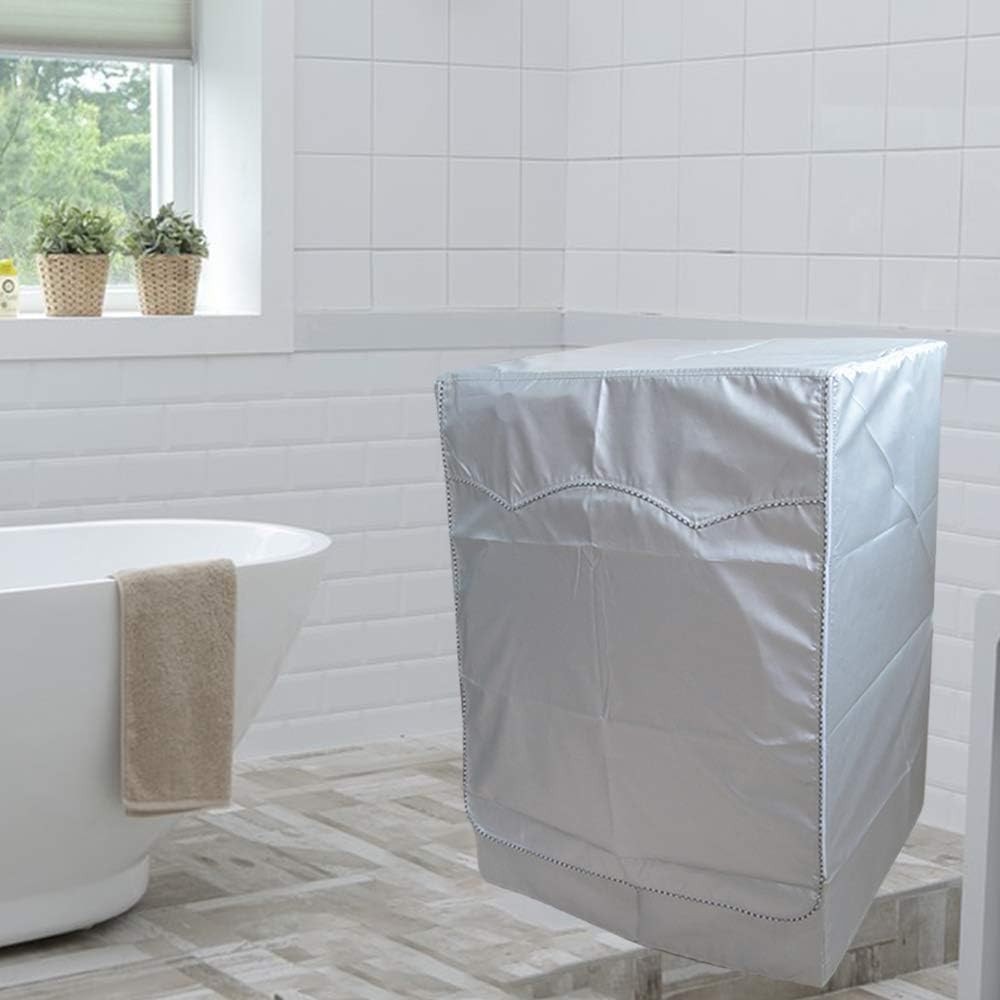 Durable Silver Washer/Dryer Cover - Waterproof, Dustproof, Easy Access Design