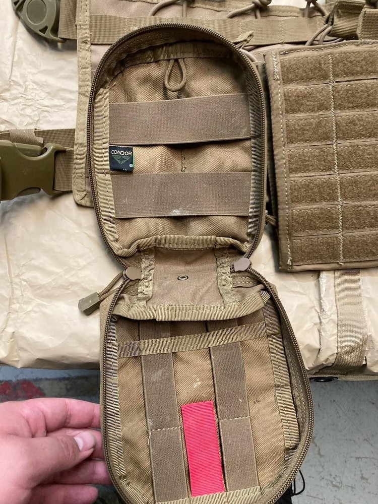 Condor Chest Rig Coyote Brown Tactical Lot Molle Gear Set Missing Pull Tab