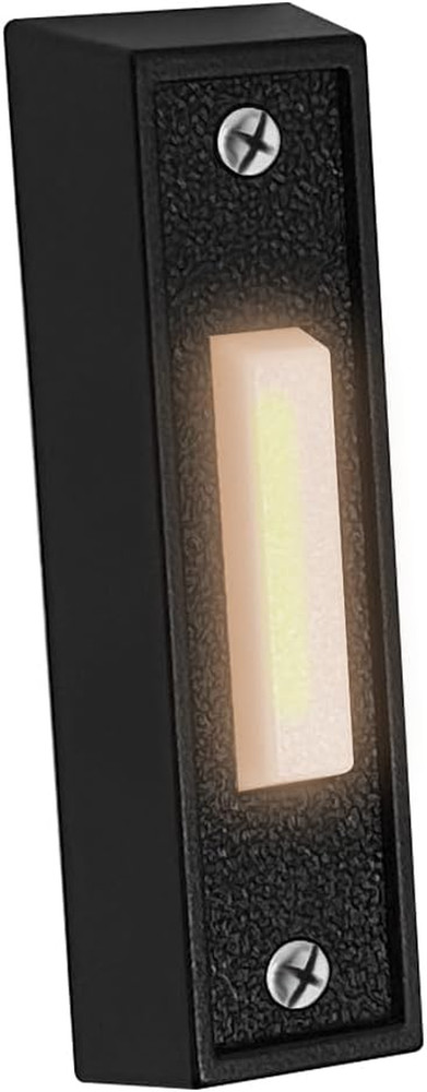 LED Lighted Doorbell Button Push Switch Wall Mounted for Chime Ring (BLACK)