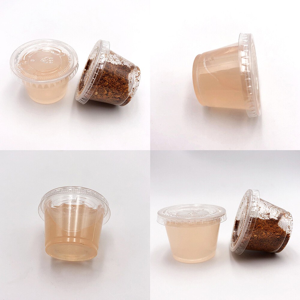 US 500 Pack 1 Ounce Clear Disposable Plastic Portion Cups With Lids For Sauces