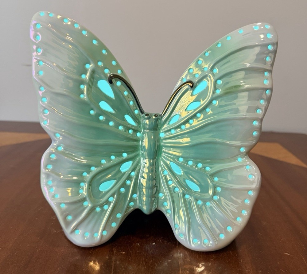 Pearlescent Ceramic Butterfly LED Night Light Color Changing Glow