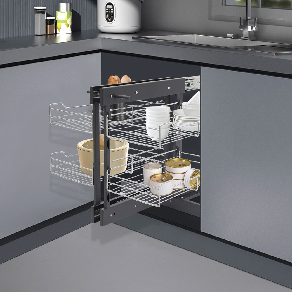 Pull-out Cupboard Organizer Pantry Shelves Kitchen Storage Shelf Holding Rack