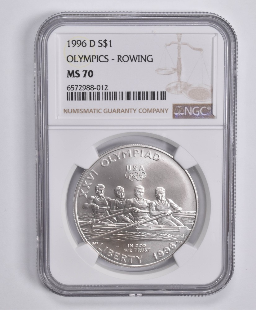 MS70 1996-D Olympics Rowing Commemorative Dollar NGC