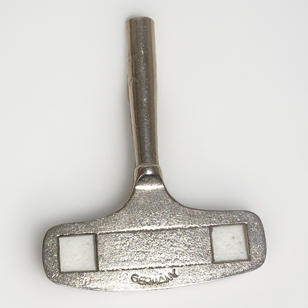 Vintage German Wind Up Clock Key Square Hole Silver Tone