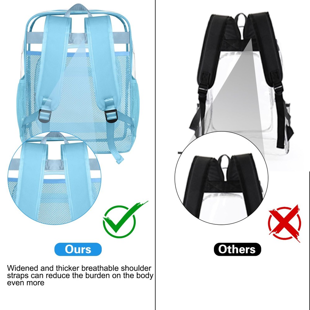 Clear BackpackSturdy Shape Heavy Duty Large Clear Backpack for Stadium Work T...