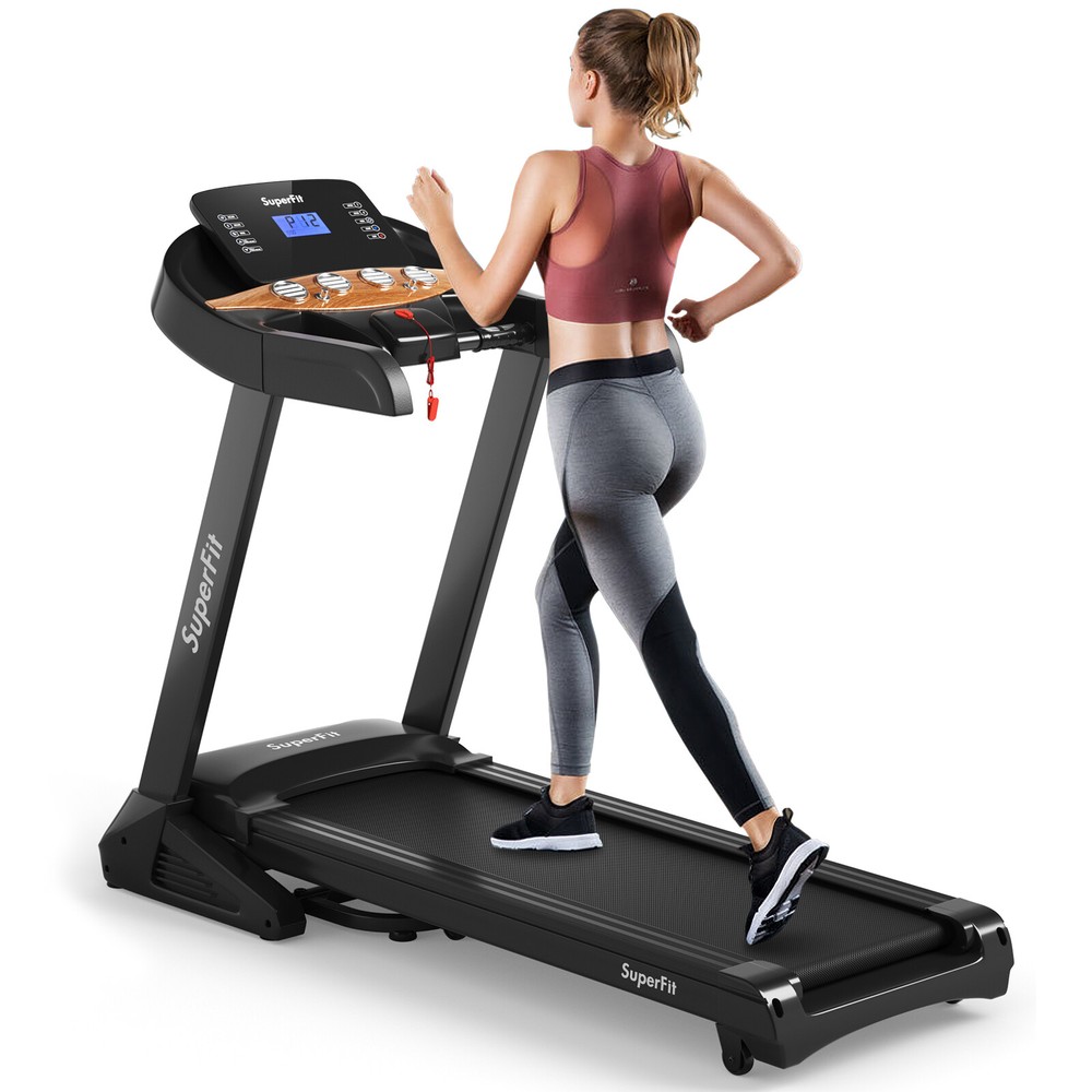 Superfit Electric Folding 3.75HP Treadmill W/Auto Incline 12 Program APP Control