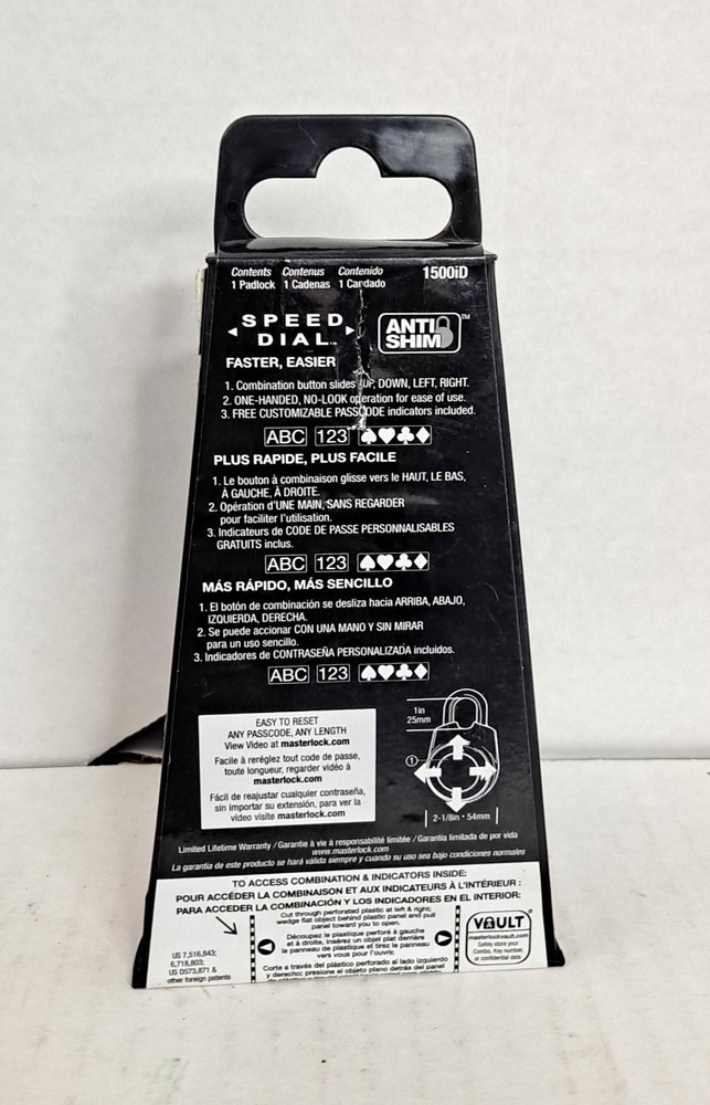 Master Lock 1500ID Speed Dial Combination Lock Blue