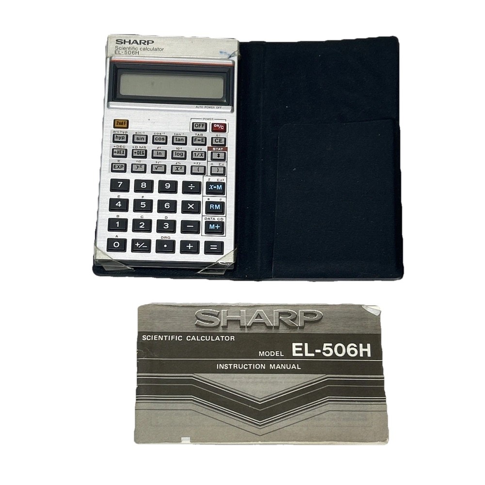 Sharp EL-506H Scientific Calculator w/ Case & Instructions -Tested, No Batteries