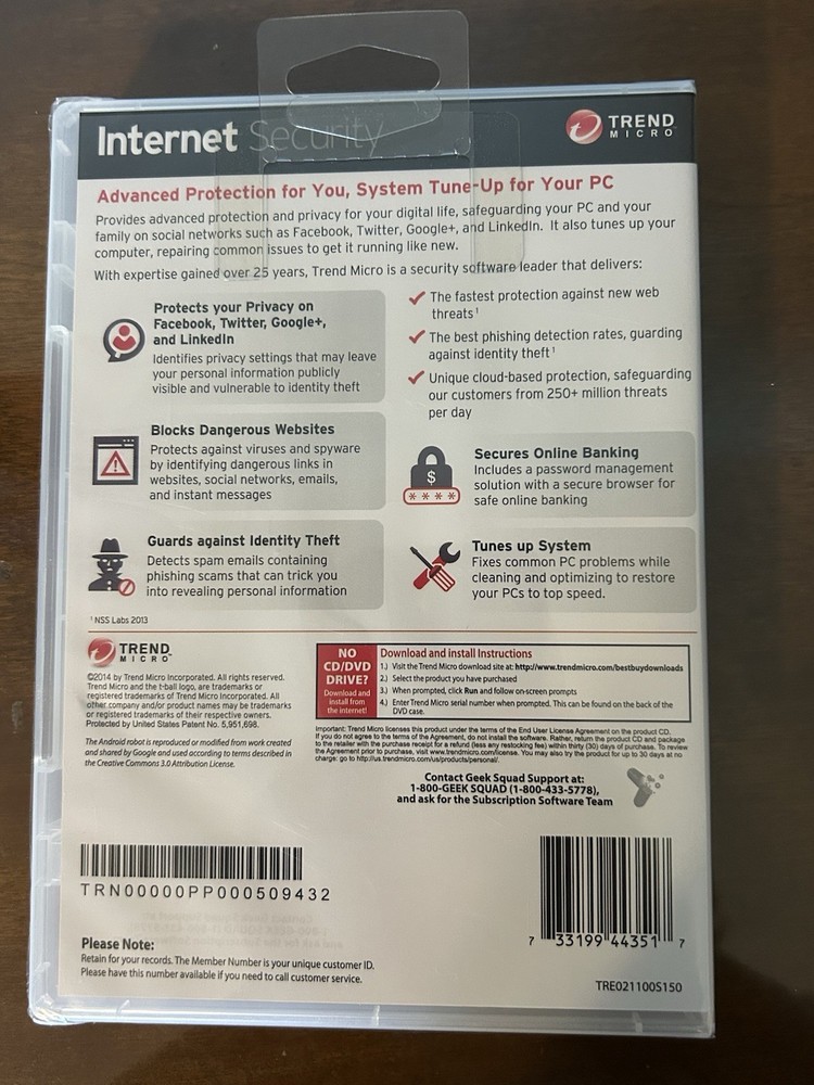 Trend Micro Internet Security (2014) 3 Devices, Windows 8, Mac, IOS, Android