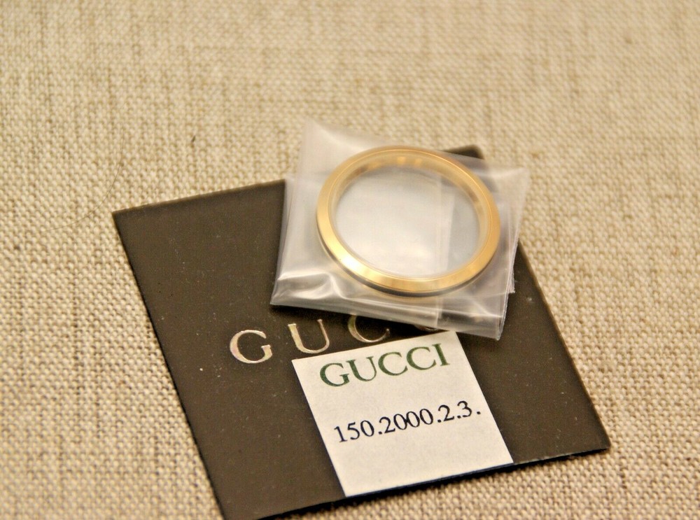 New Gucci Replacement Case, Bezel & Crystal 2000 L Stack Watch - Black Piping