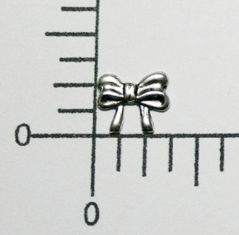 28954         12 Pc  Matte Silver Oxidized Victorian Bow Jewelry Finding