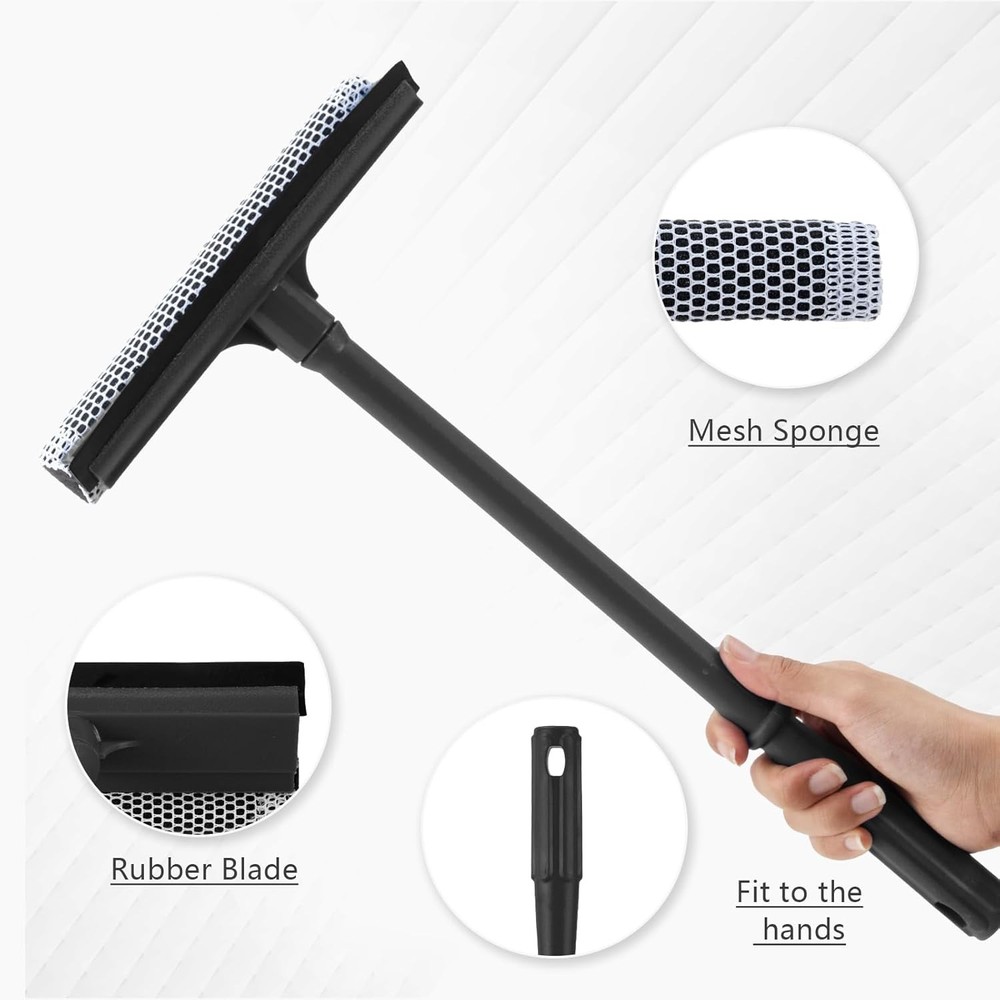 15.9" Car Window Squeegee 2 in 1 with Sponge Long Handle