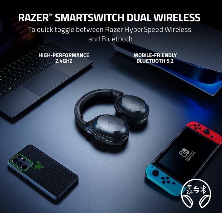 Razer Barracuda X Wireless Multi-Platform Gaming and Mobile Headset, Black