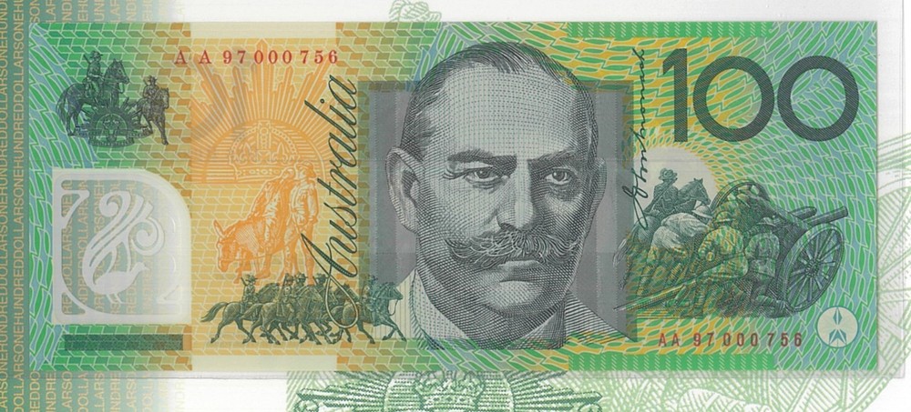 1997 Australian Last Premium Folder Red $100 AA97000756 Macfarlane Evans Polymer