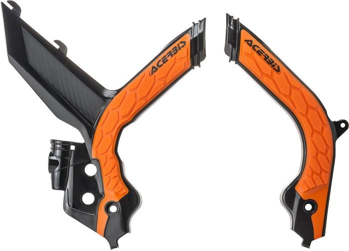 Acerbis 2783155229 X-Grip Frame Guards - Black/Orange