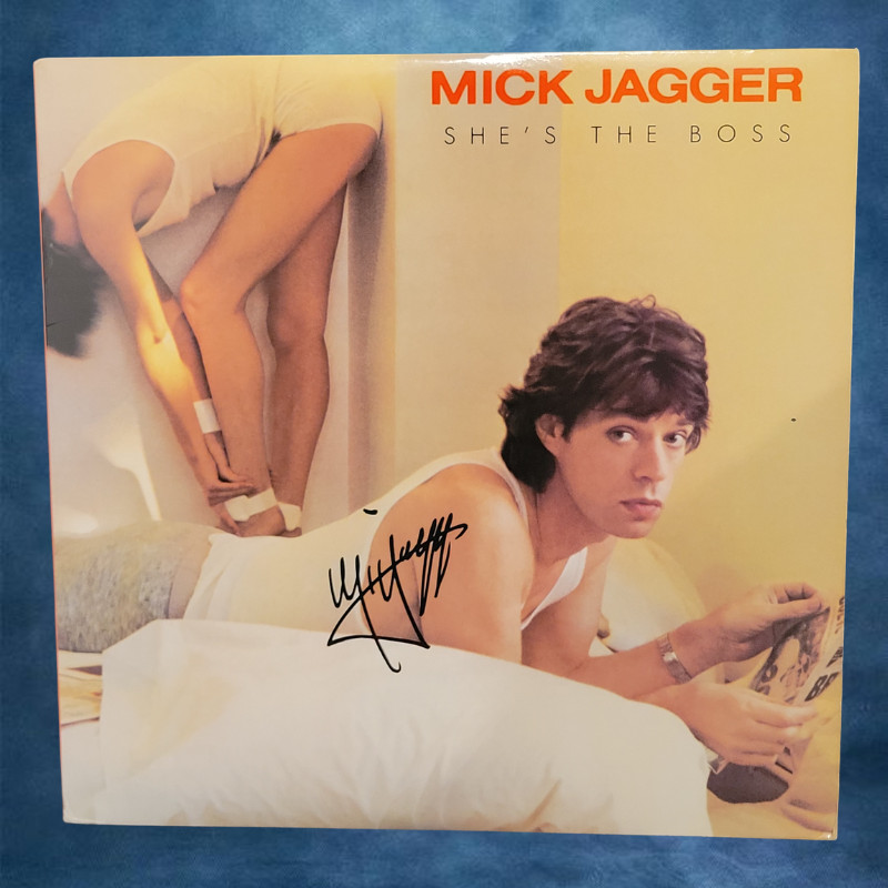 Mick Jagger - signed vinyl record - She's The Boss RL Masterdisk