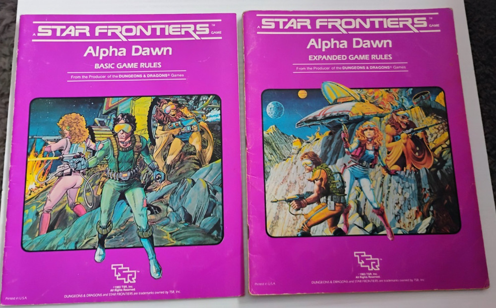 TSR STAR FRONTIERS ALPHA DAWN BASIC GAME RULES & ALPHA DAWN EXPANDED GAME RULES