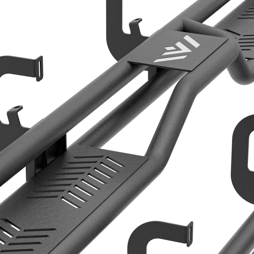 Three Raised Steps Crew Cab Running Boards Compatible for 2007-2018 Chevy