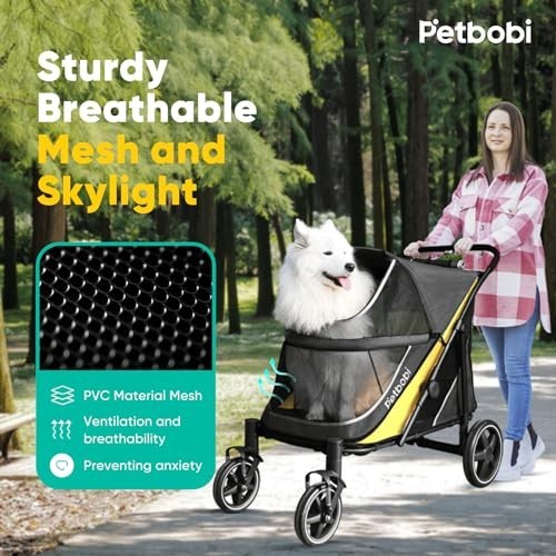 Large Dog Stroller for Medium & Large Pets - Easy Fold, Dual Entry, All-Terrain