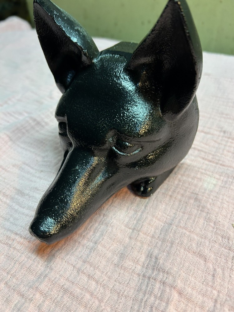 Vintage Fox Head Cast Iron Door Stop