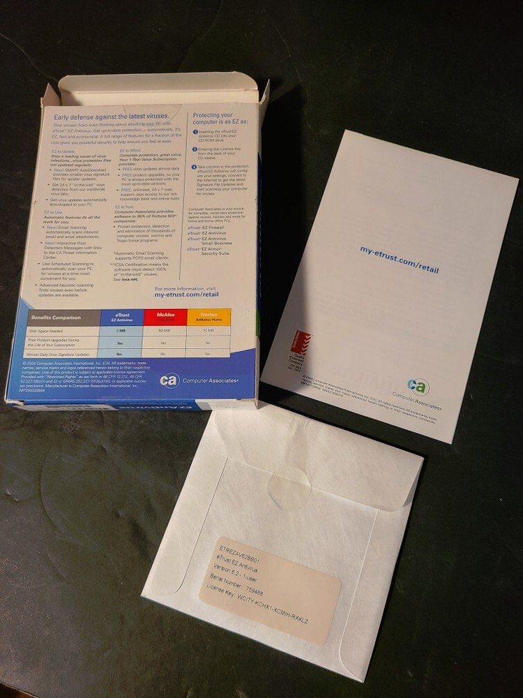 Computer Associates CA eTrust EZ Antivirus 2005 Complete Virus Protection PC