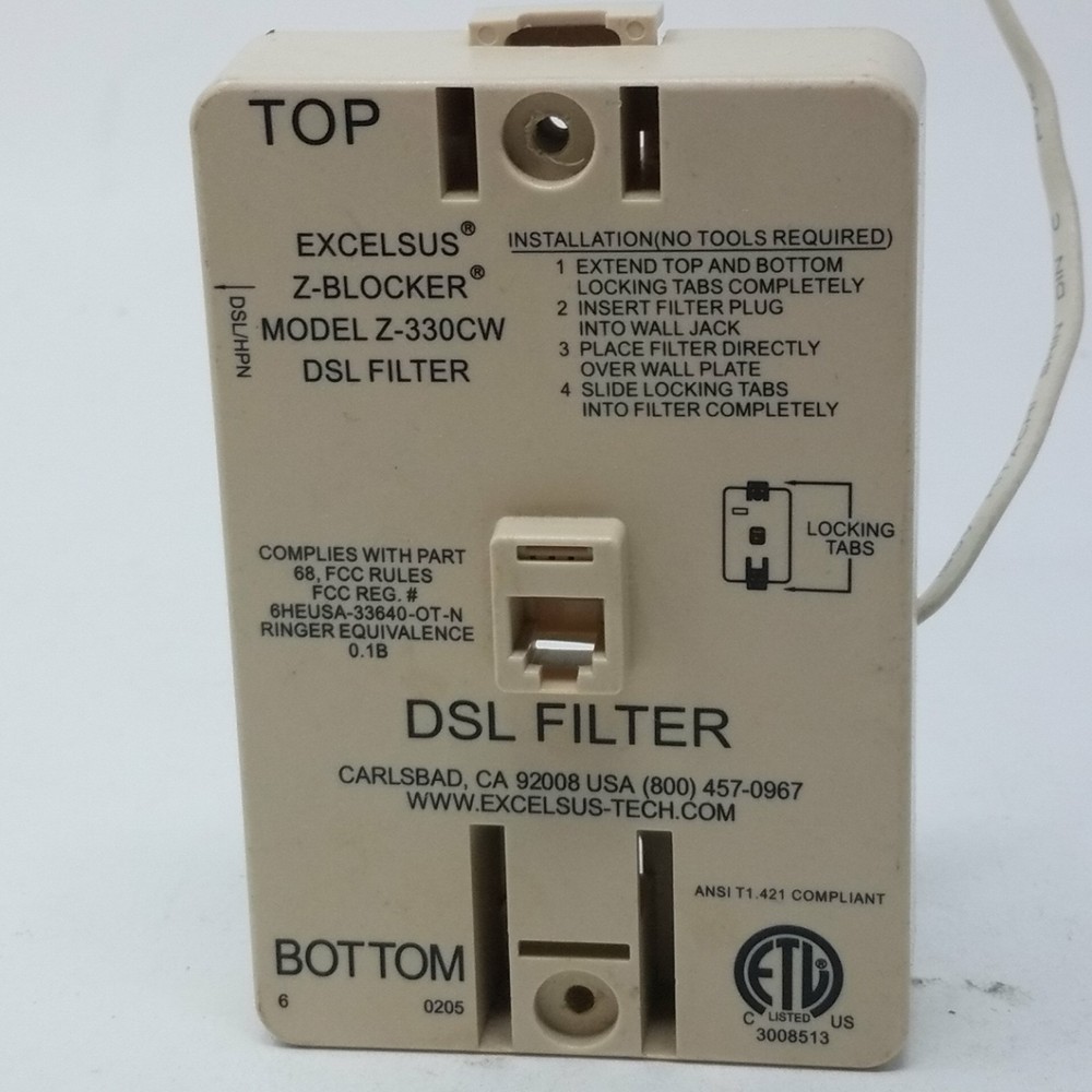 Excelsus Z-Blocker DSL Filter Wall Mount Model Z-330CW