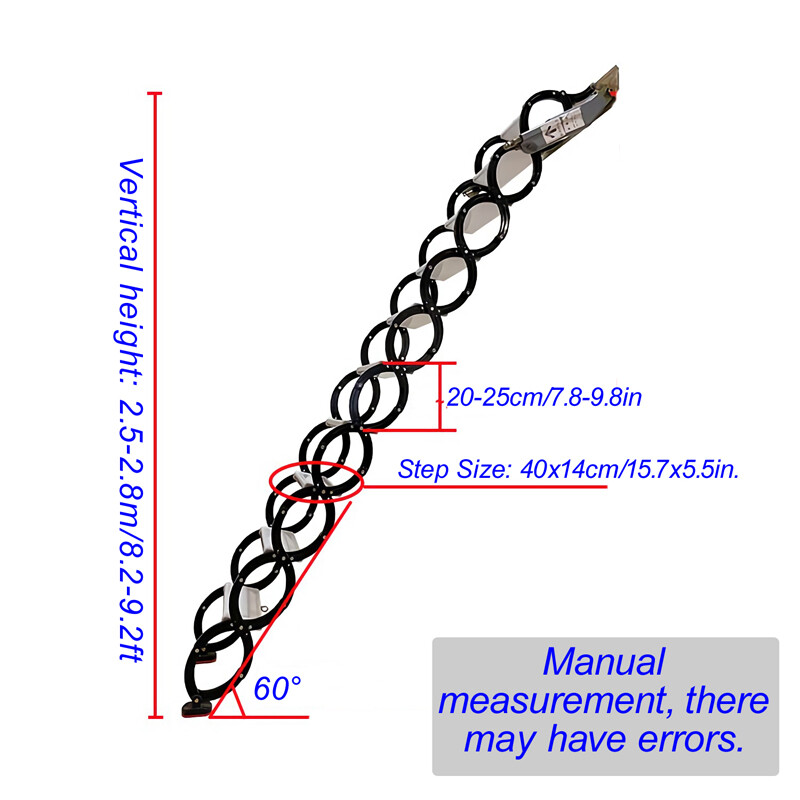 Wall Mounted atti Telescopic10/12Steps Home loft Ladder Pull Down Folding Stairs