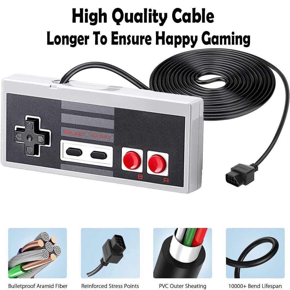 2X NES Wired Gamepad for Nintendo Classic Edition Console Game Controller Remote