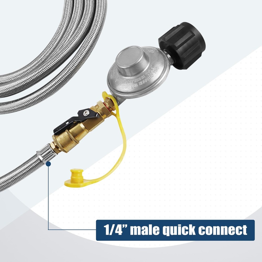 Propane Quick Connect Adapter 1/4 Regulator Hose Fitting Grill