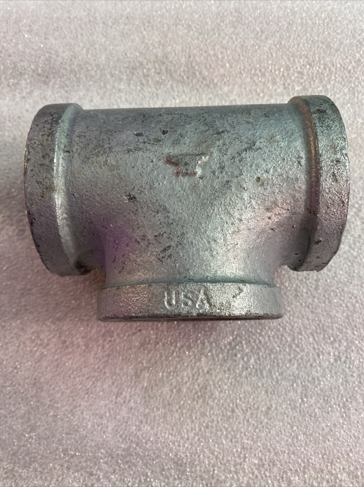 2"x2"x2" Black Galvanized IronTee T Pipe Fitting Threaded